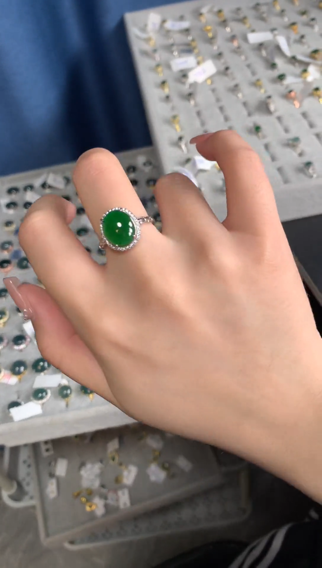 【闪购商品】翡翠戒指银S925镶嵌4241