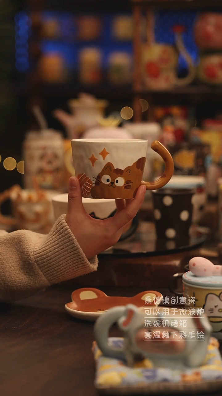 陶瓷景德镇可爱陶瓷釉下彩绘设计师款