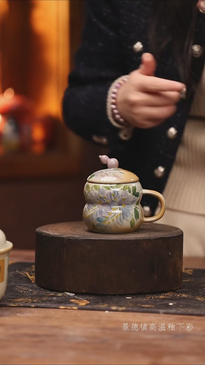 陶瓷景德镇高温釉下手绘陶瓷@L826@