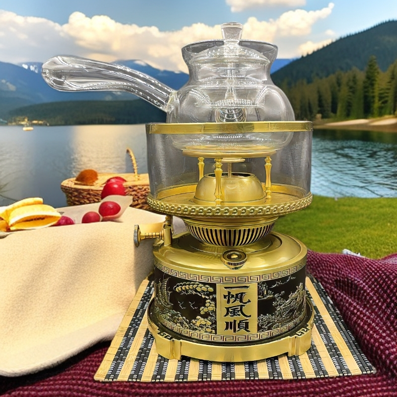 纯铜空气灯烧水茶炉潮汕煮茶炉中式灯具家用煮水茶具