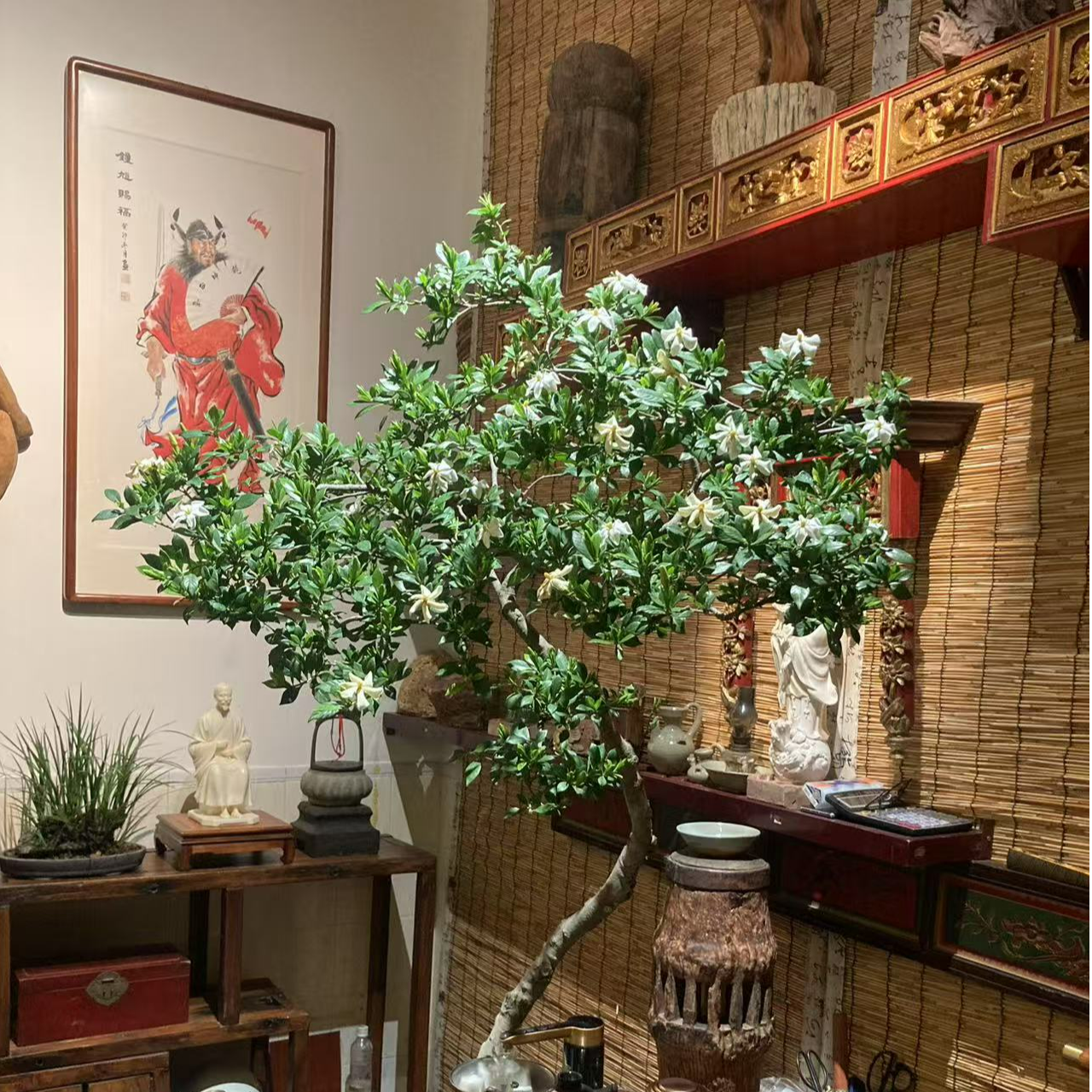 海岛栀子花茶台摆件造型