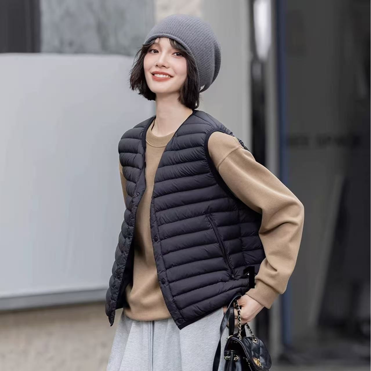 2026纯色百搭女士排骨棉马夹