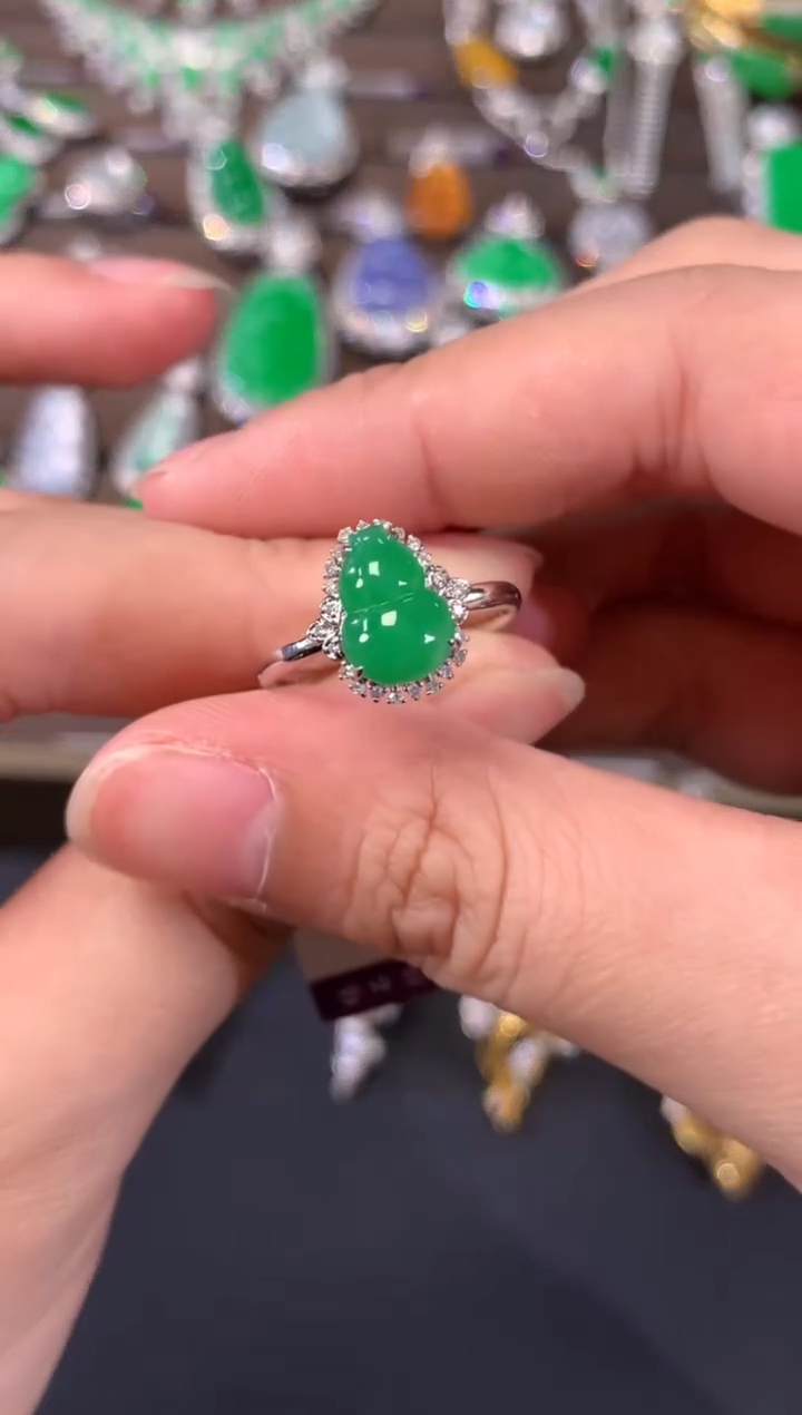 【闪购商品】翡翠戒指18K金镶嵌A655|5500