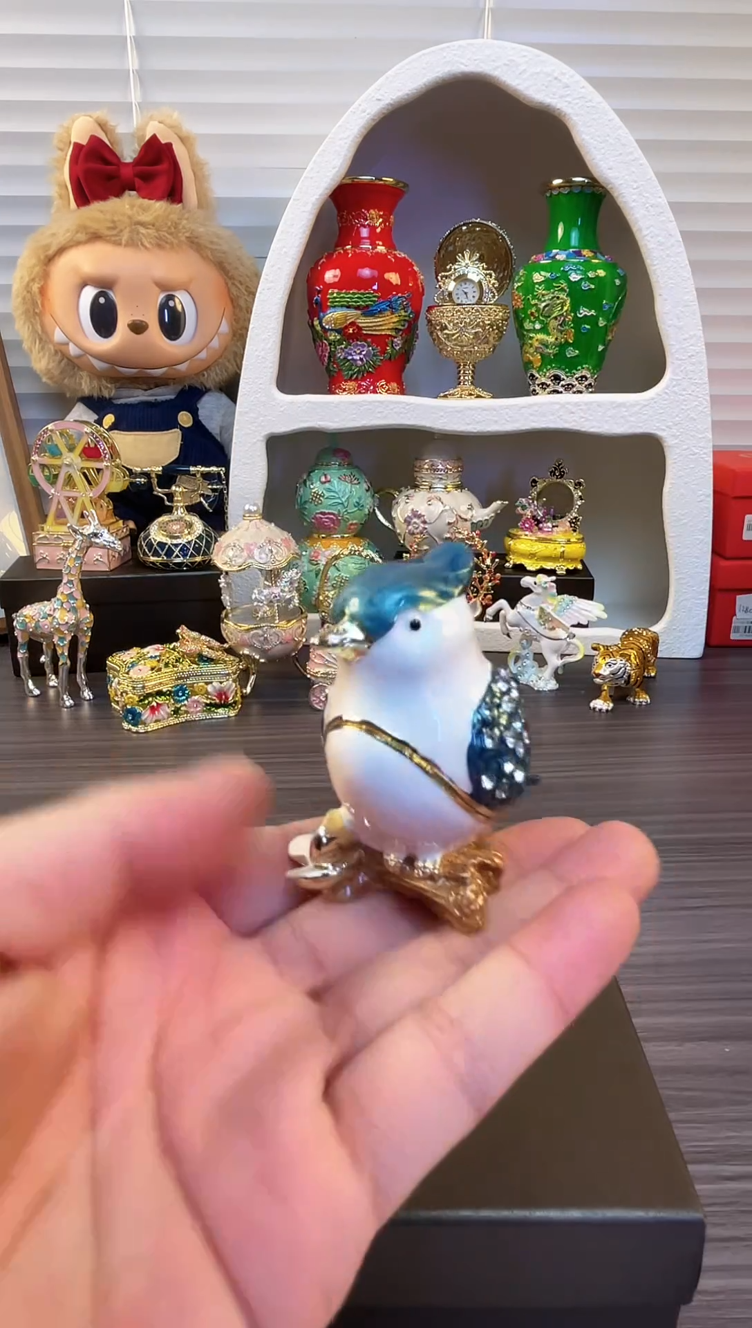 七宝烧珐琅彩 首饰盒 复古小摆件 送人送礼个人收藏   猫头鹰