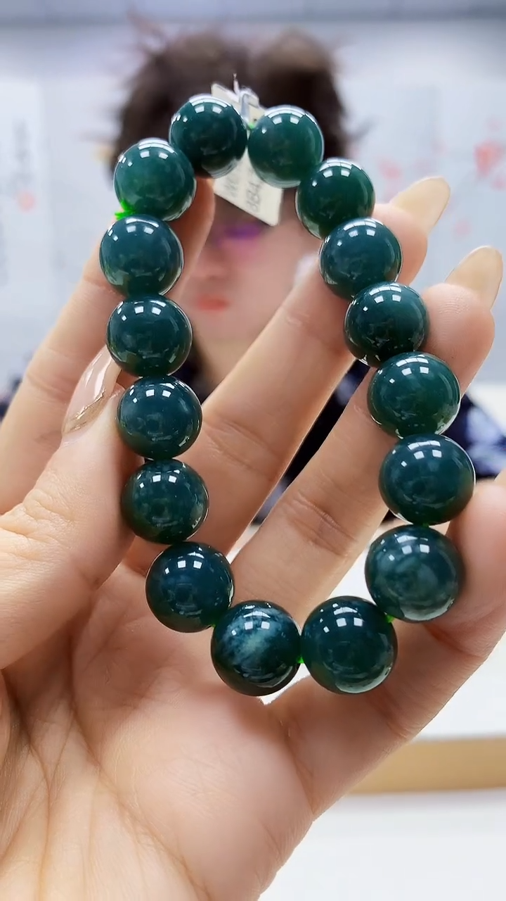 未镶嵌定制翡翠4688ty-毛货手串55