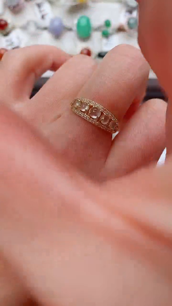 银S925镶嵌戒指翡翠...