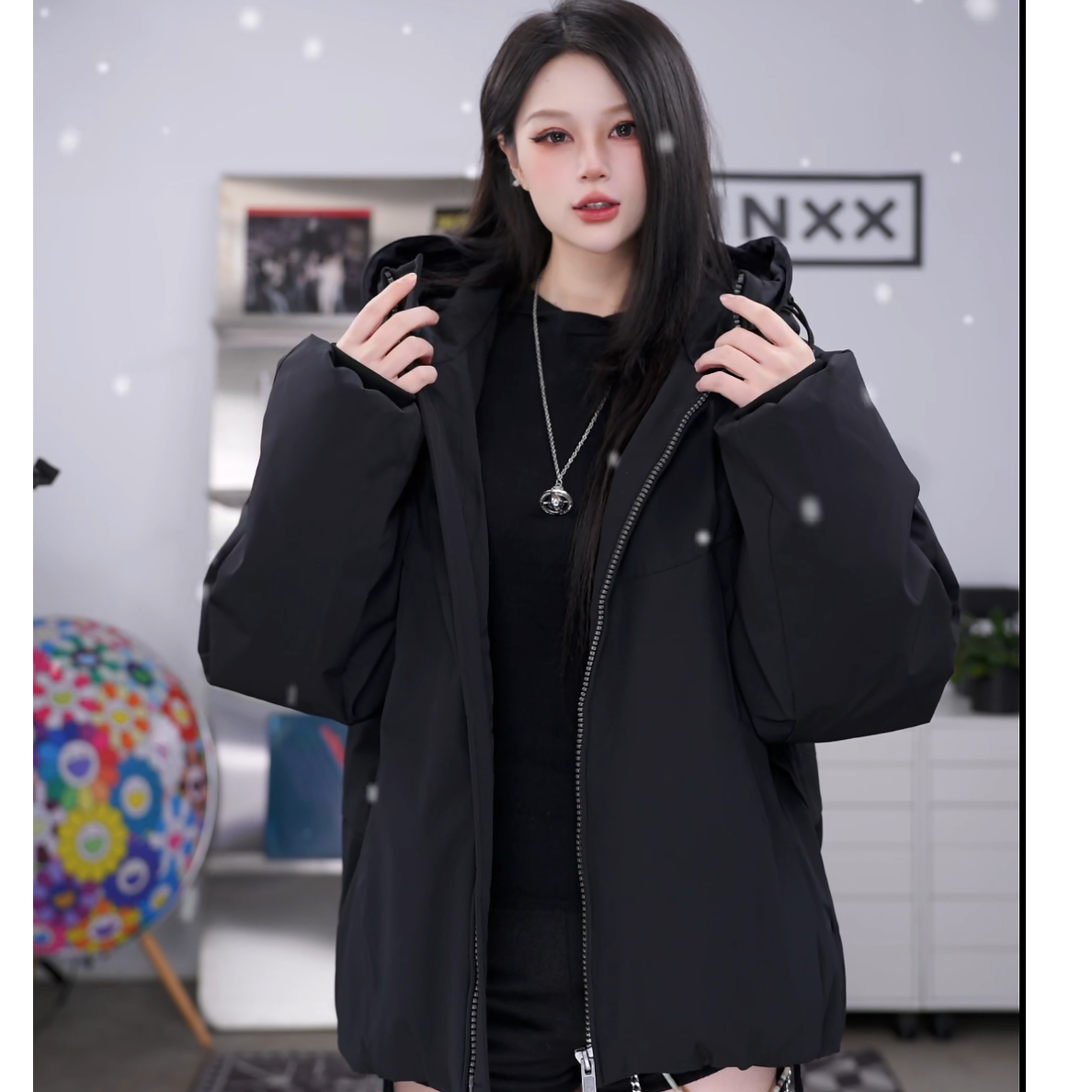 【INXX】90白鸭绒冬季新款潮牌男女同款宽松羽绒服户外防风90白鸭绒