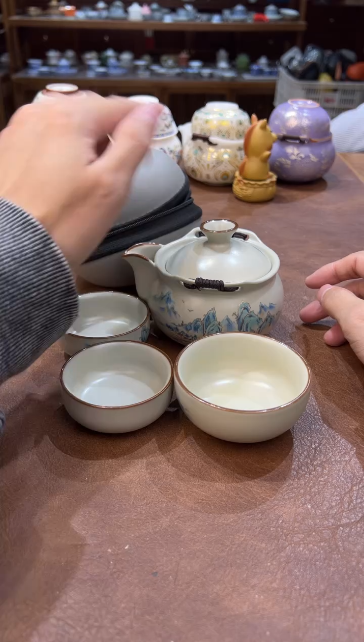 真的很便宜会开片的旅行茶具