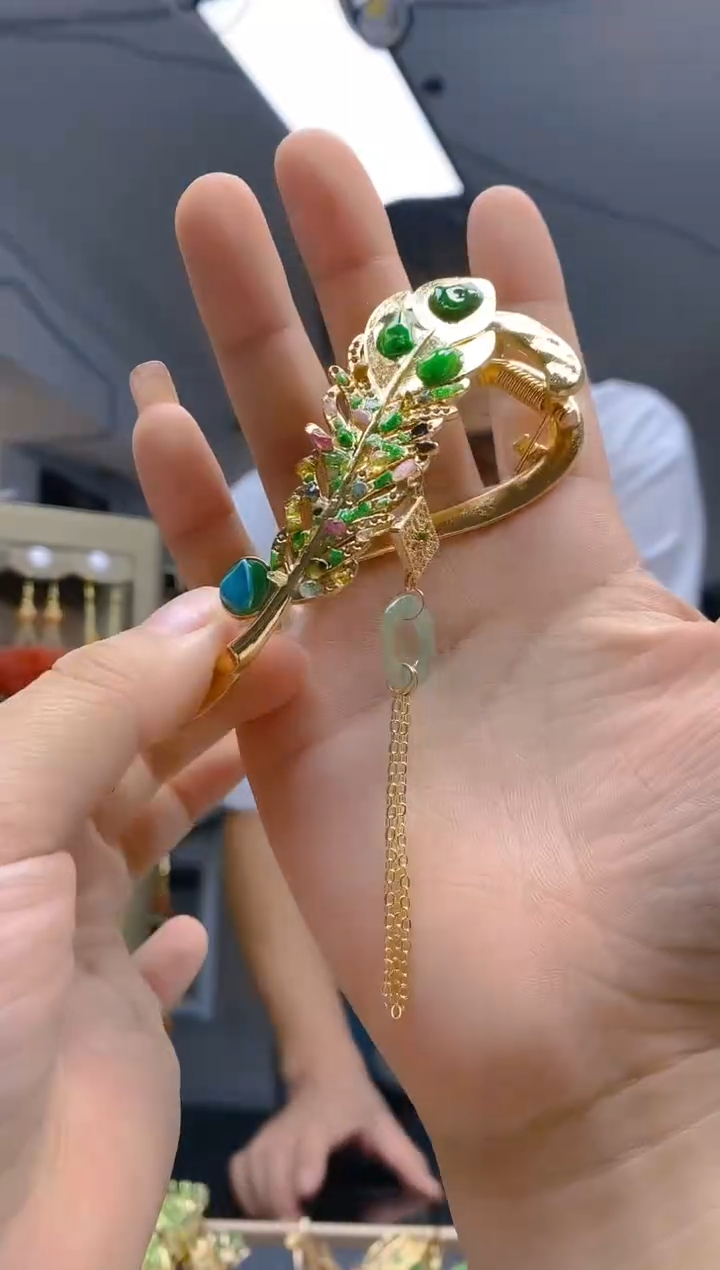 【闪购商品】翡翠耳饰合金0281翡翠发簪