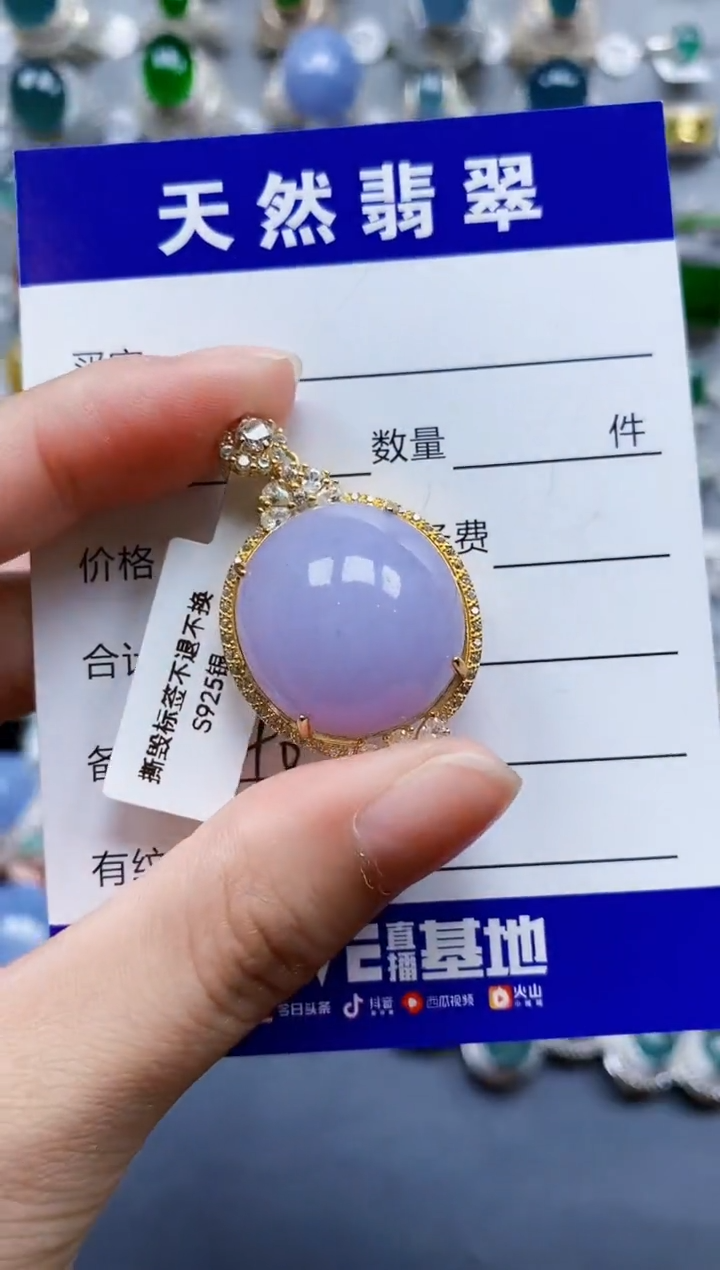 翡翠银S925镶嵌颈饰0140