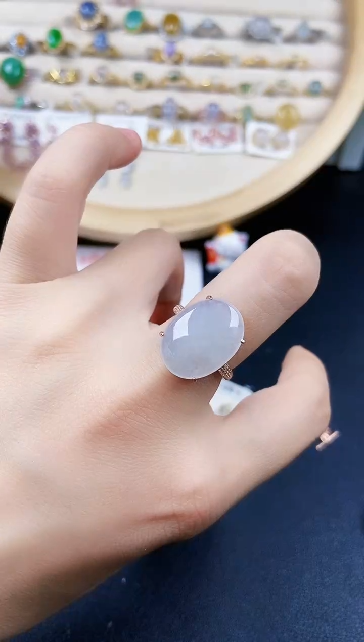 翡翠银S925镶嵌戒指46456