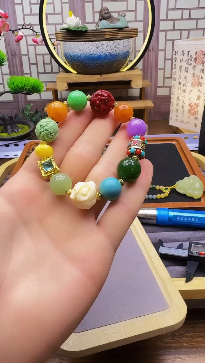 玛瑙/玉髓手链14K金镶嵌S29