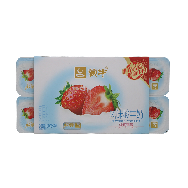 MENGNIU/蒙牛风味酸牛奶草莓口味 800g(100g*8杯)