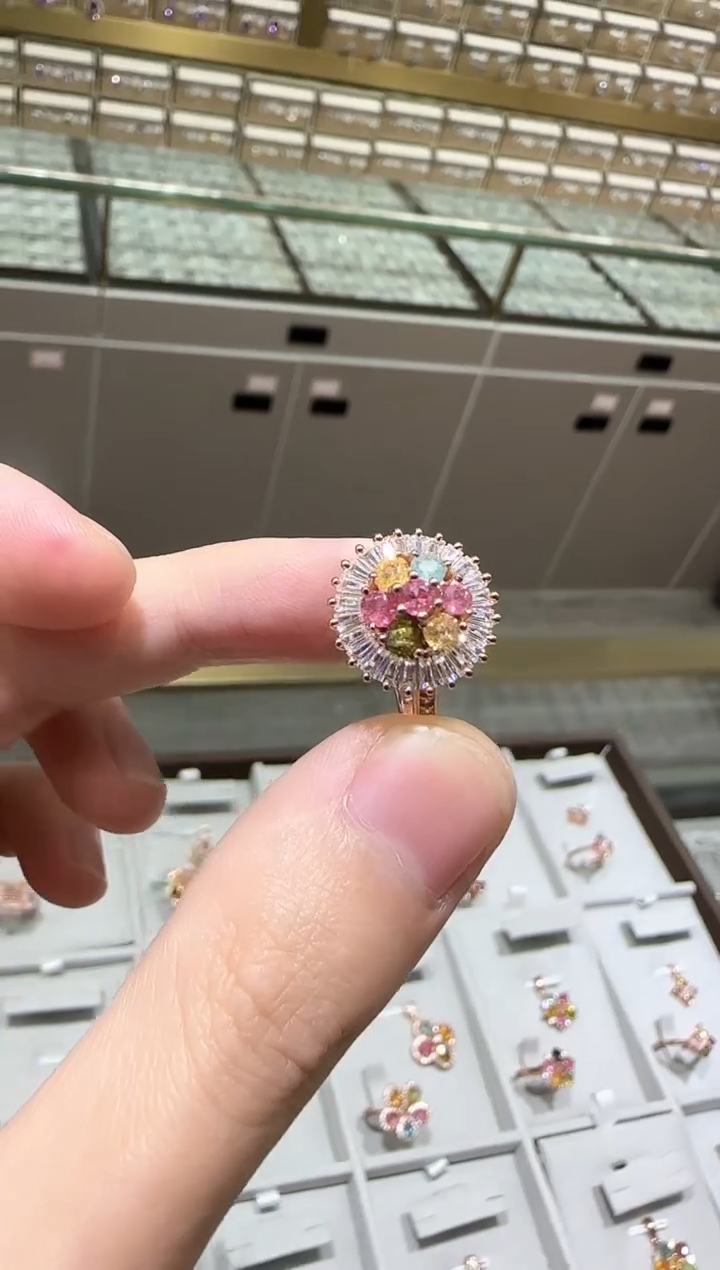 【闪购商品】碧玺戒指银S925镶嵌3mm设计款