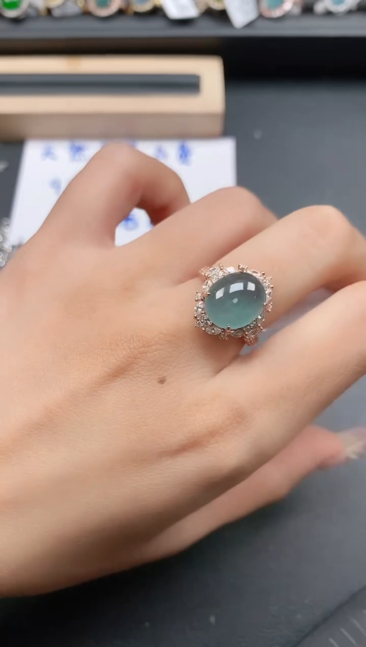 银S925镶嵌戒指翡翠1111