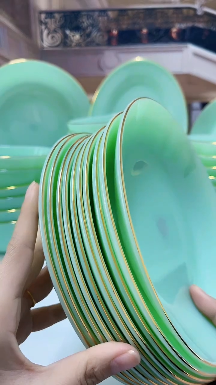 【闪购商品】... 8英寸深盘10个  玉瓷【贝美】
