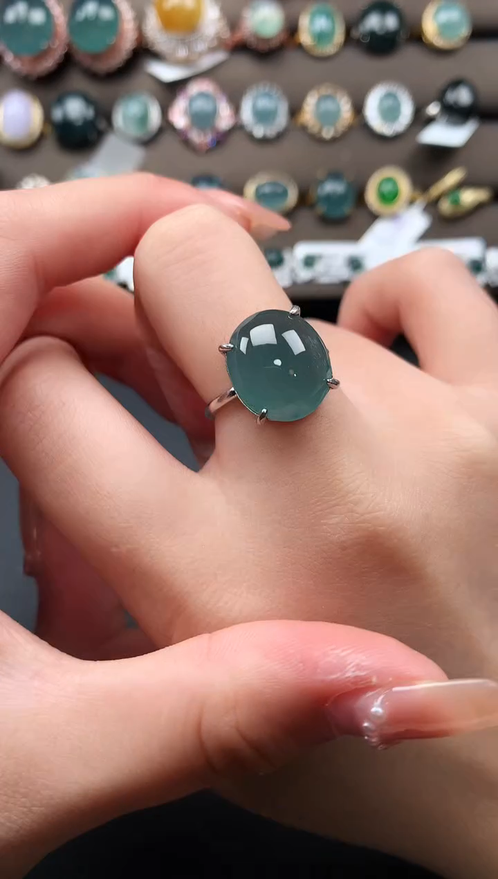 【闪购商品】翡翠戒指银S925镶嵌52141