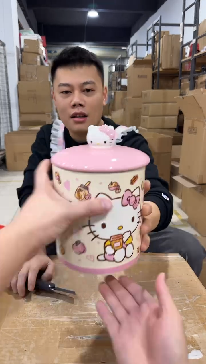 瓷片B款粉色kt收纳罐