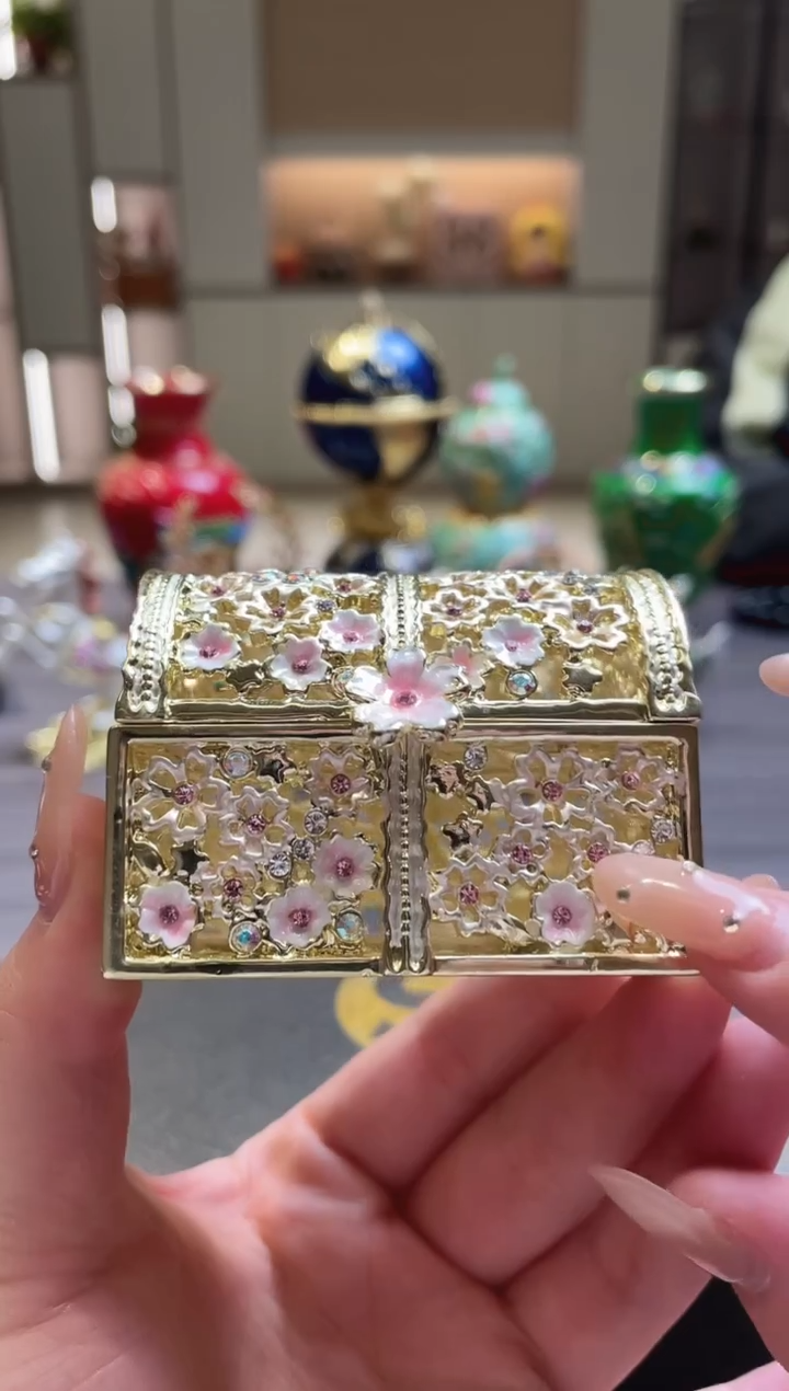 摆件七宝烧珐琅彩首饰盒