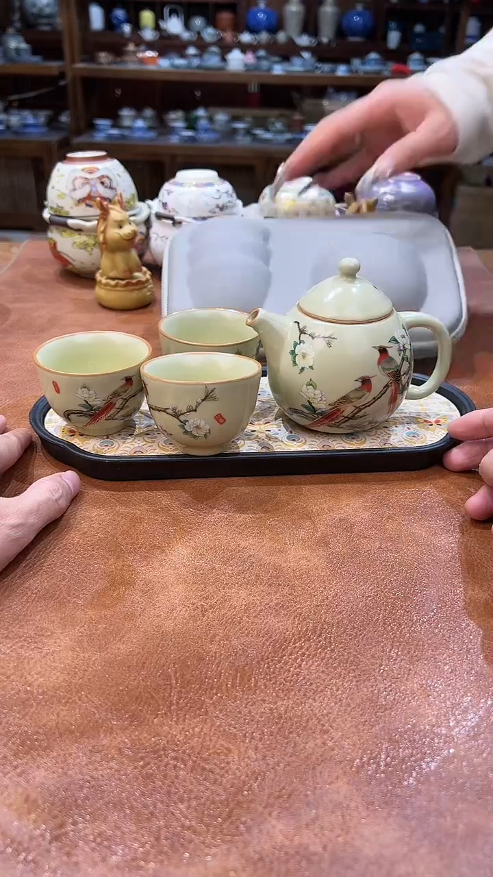 真的很便宜会开片的旅行茶具