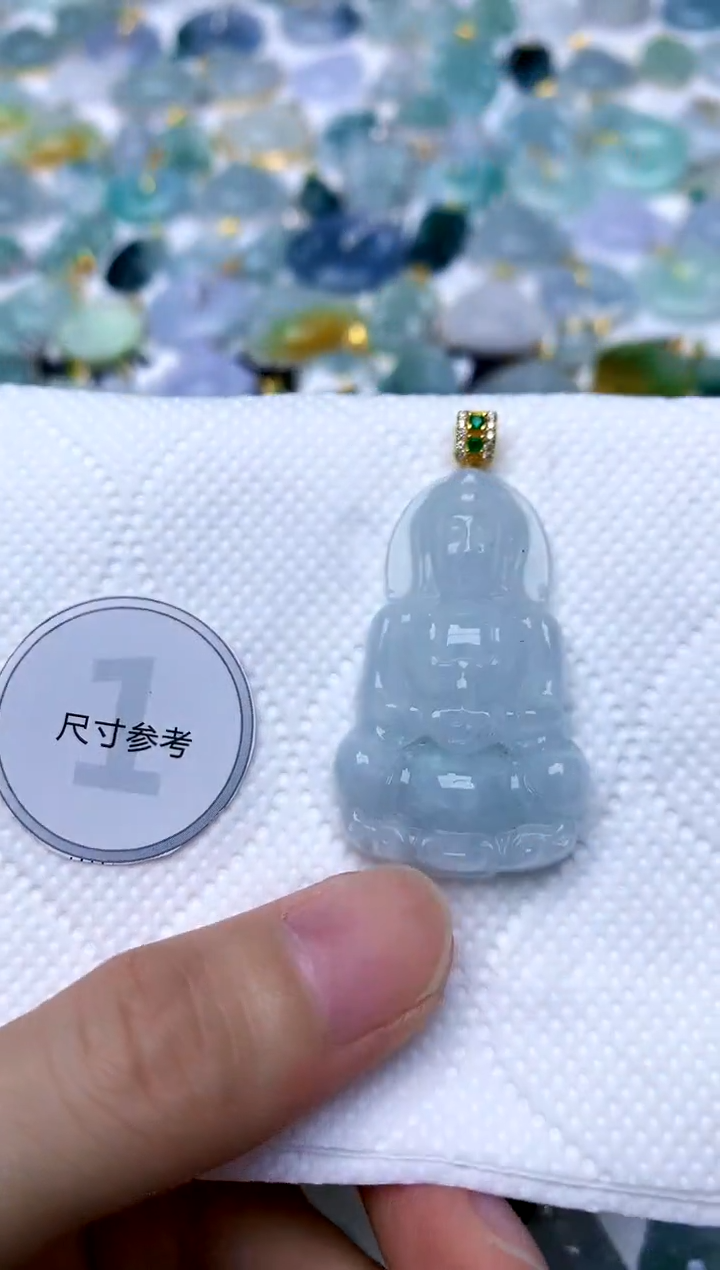 颈饰银S925镶嵌翡翠天然A货翡翠