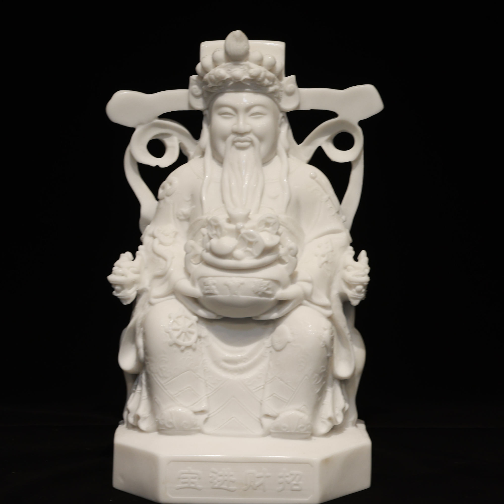 精品石雕汉白玉财神像