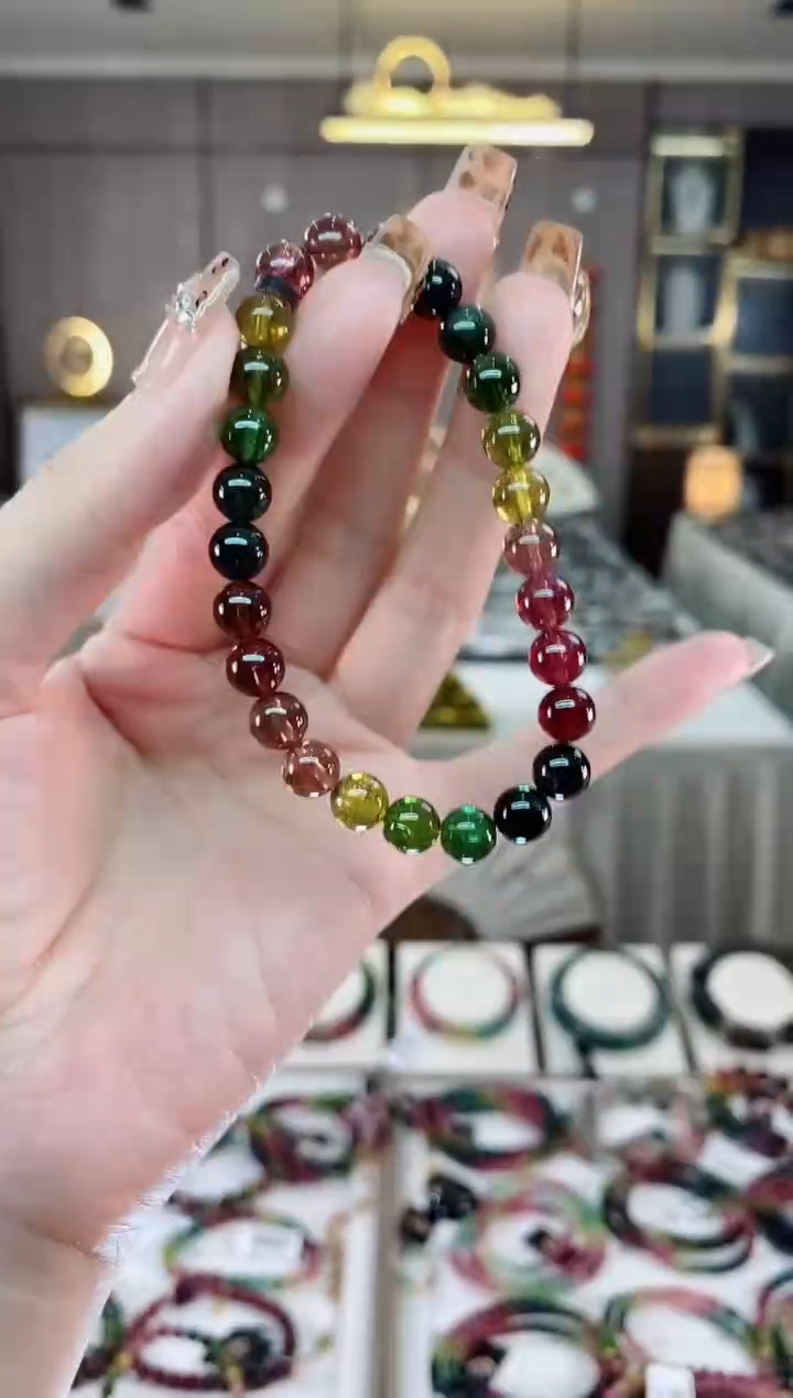 【闪购商品】单圈手串7mm+未镶嵌碧玺dan一物一证