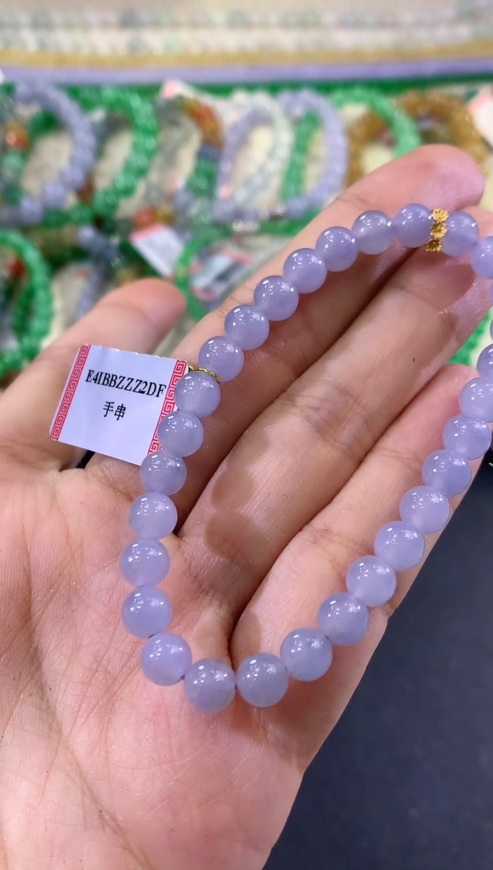 未镶嵌手串翡翠D112 紫货有色差多样性一件发货