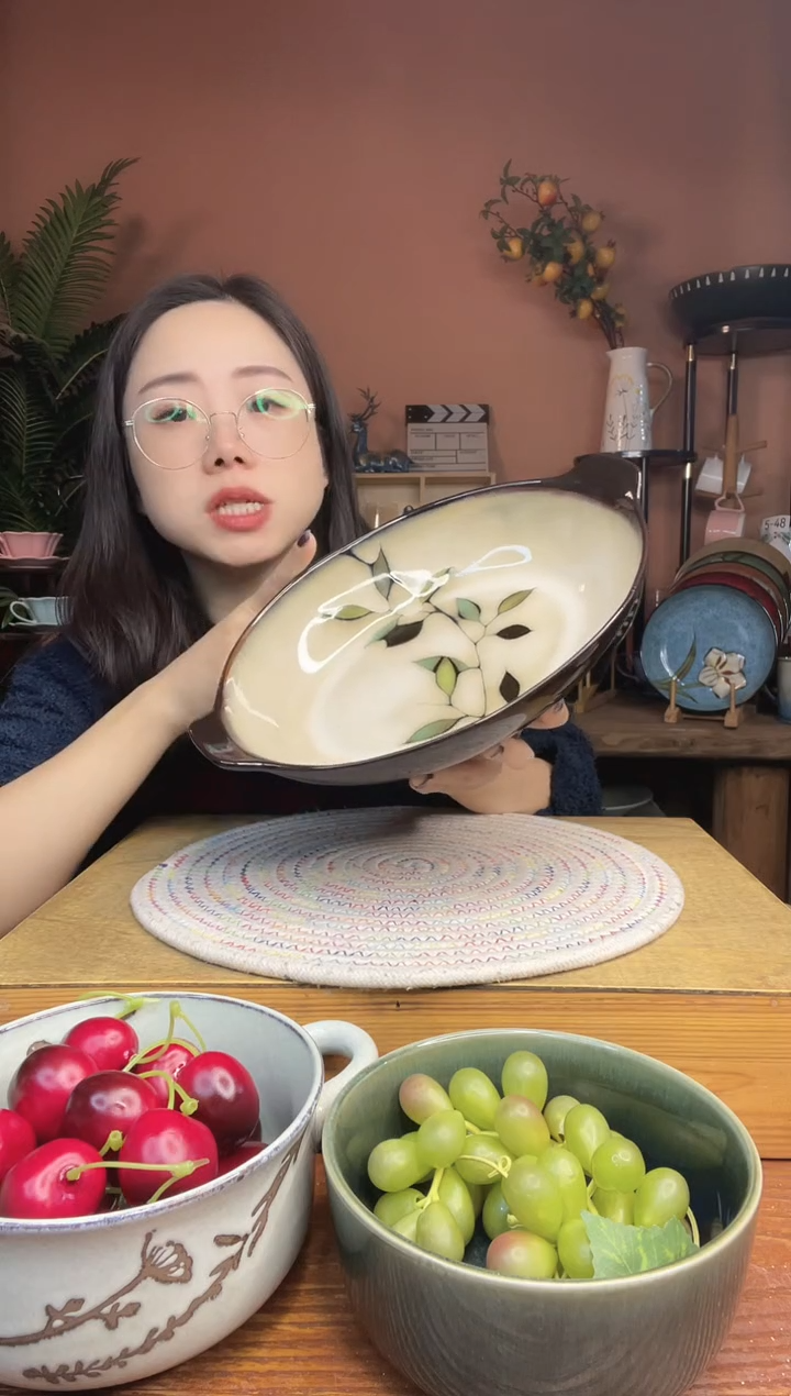 陶瓷11.5英寸竹叶鱼盘 微瑕疵