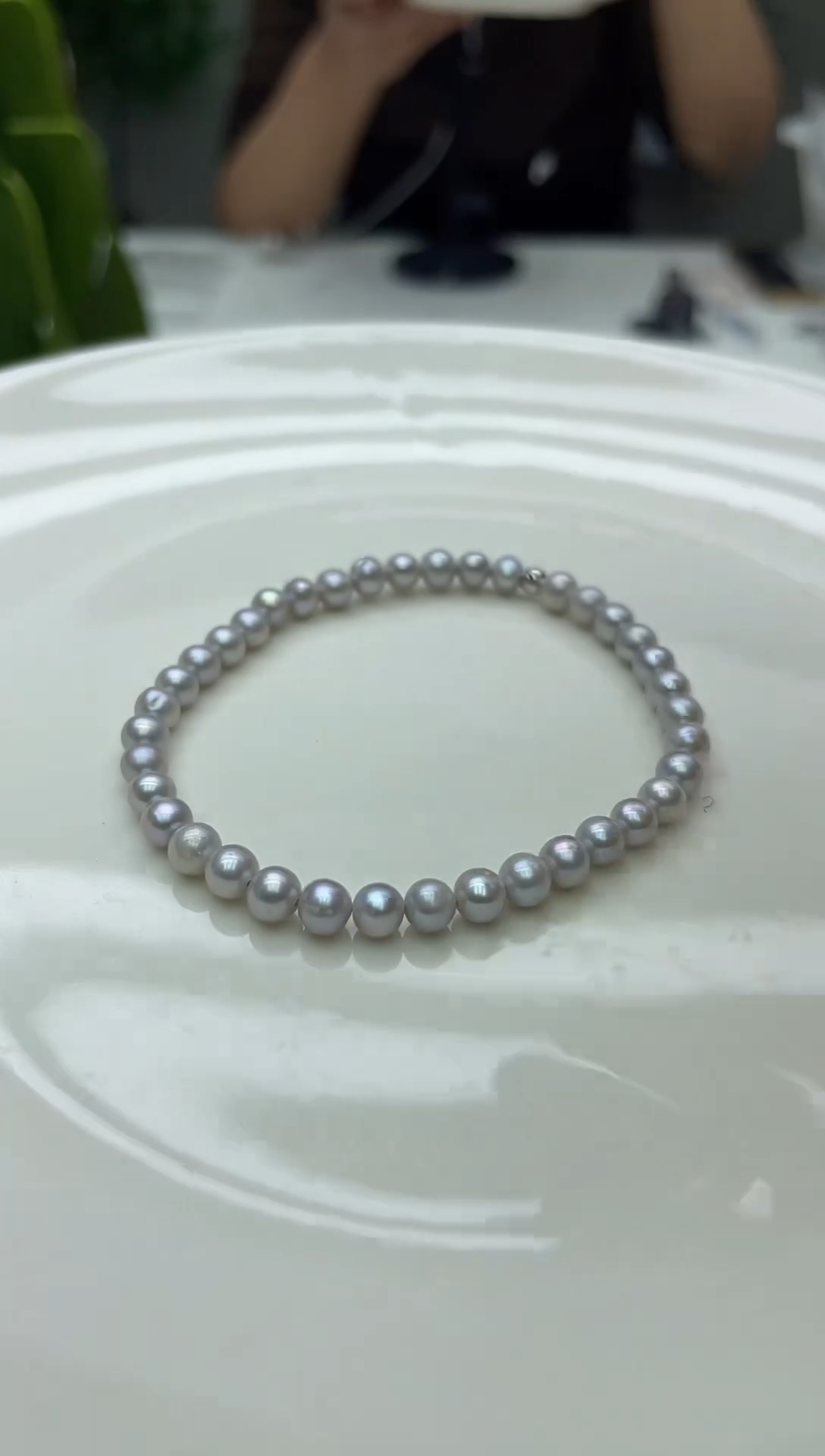 未镶嵌手链淡水珍珠灰色系小米手链