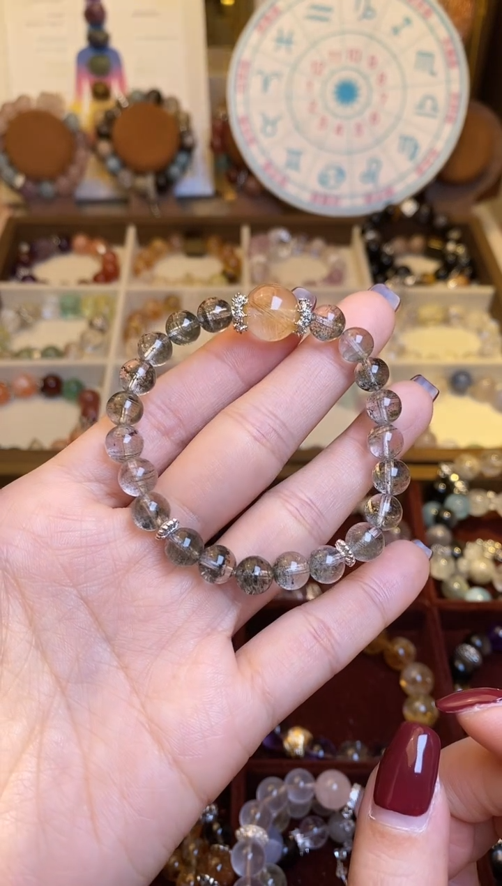 【闪购商品】水晶手串未镶嵌天然水晶手串（绿幽灵7mm）