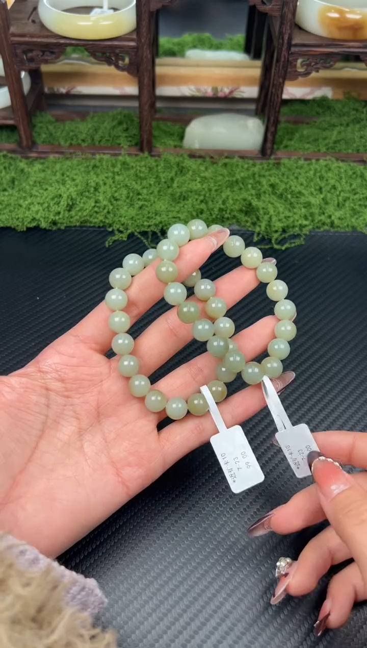 未镶嵌手串和田玉且末微色差近矿卡10多样性发货拍一发一