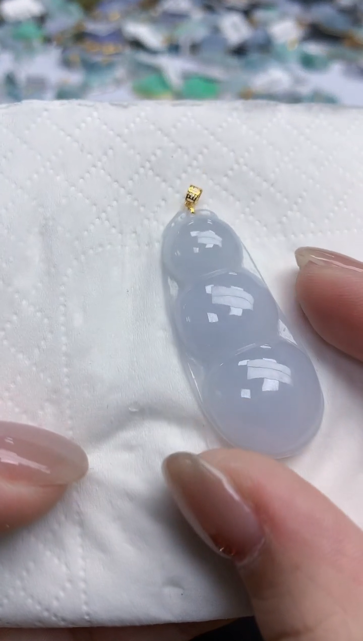 【闪购商品】翡翠颈饰18K金镶嵌天然缅甸翡翠A货