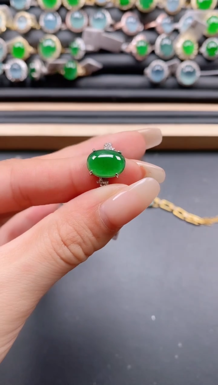 银S925镶嵌戒指翡翠1111