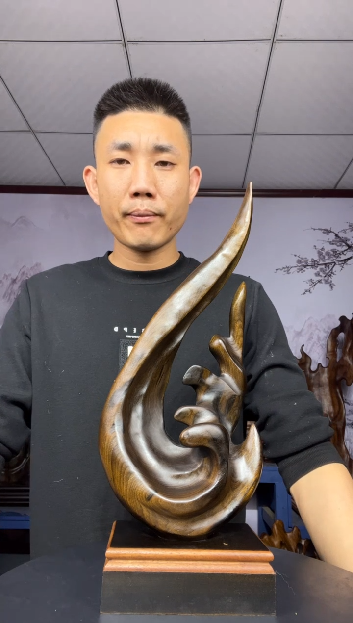 金丝楠木雕款季***开金丝楠木工艺品摆件