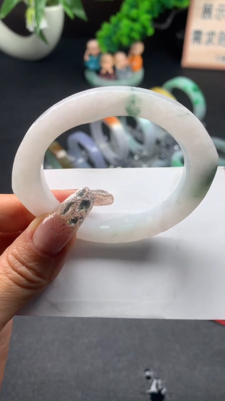 未镶嵌定制贵妃叮当定制翡翠52-58贵妃叮当（纹裂漏）