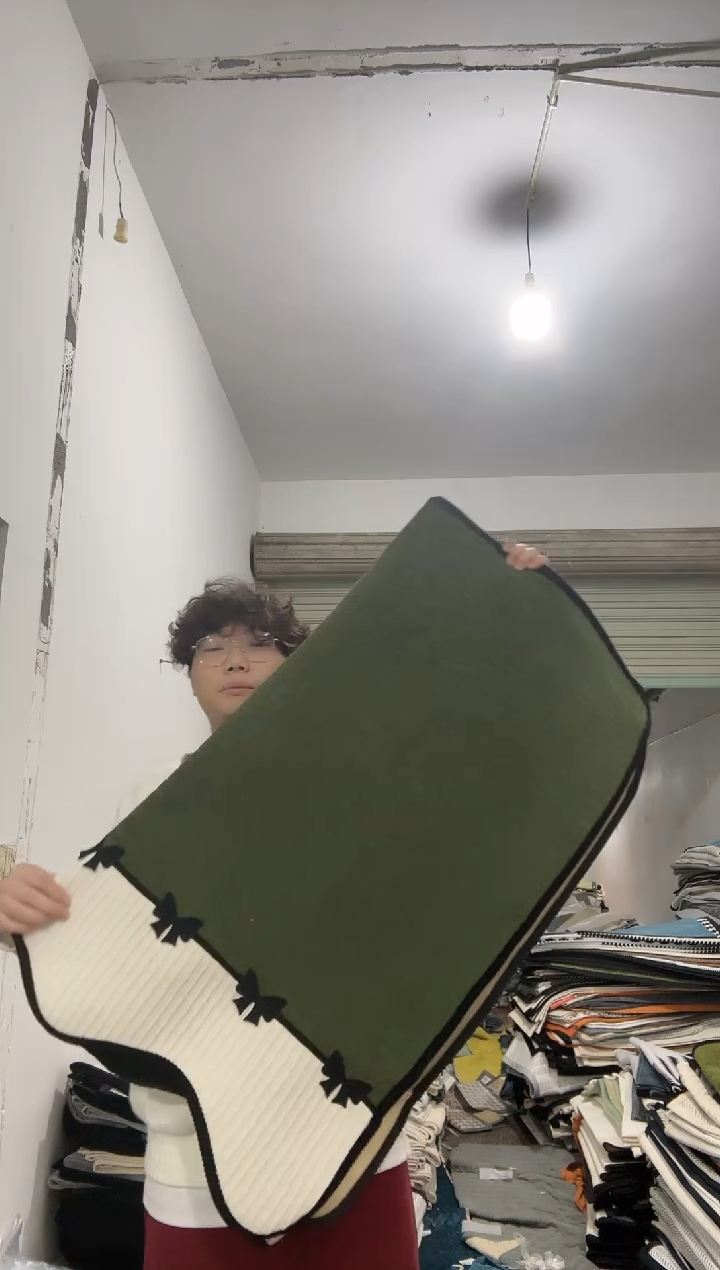 雪尼尔90*300绿色蝶衣