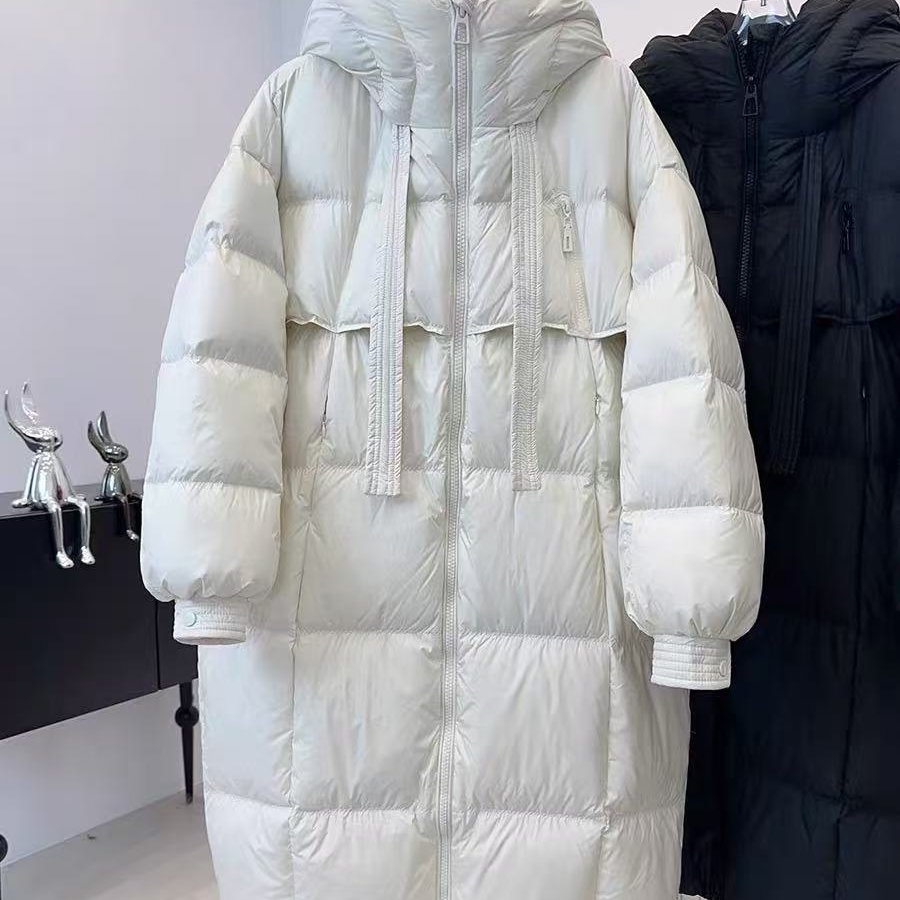 连帽长款防风单排扣保暖女羽绒服女士秋冬潮流休闲