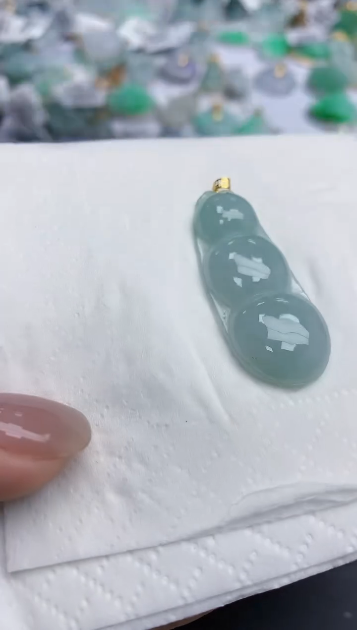 【闪购商品】翡翠颈饰18K金镶嵌天然缅甸翡翠A货