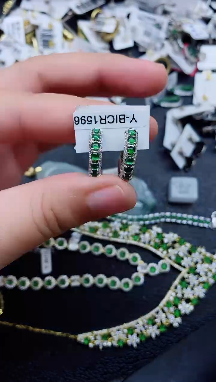 银S925镶嵌戒指翡翠1