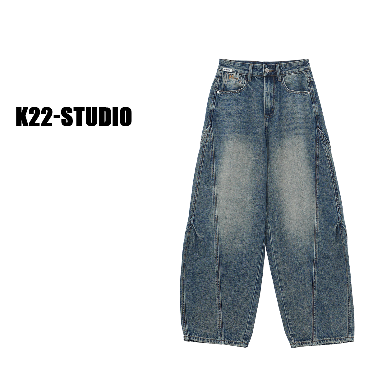 K22｜“B1080”轻奢牛仔没有中间商-中筒弯刀裤-B1080