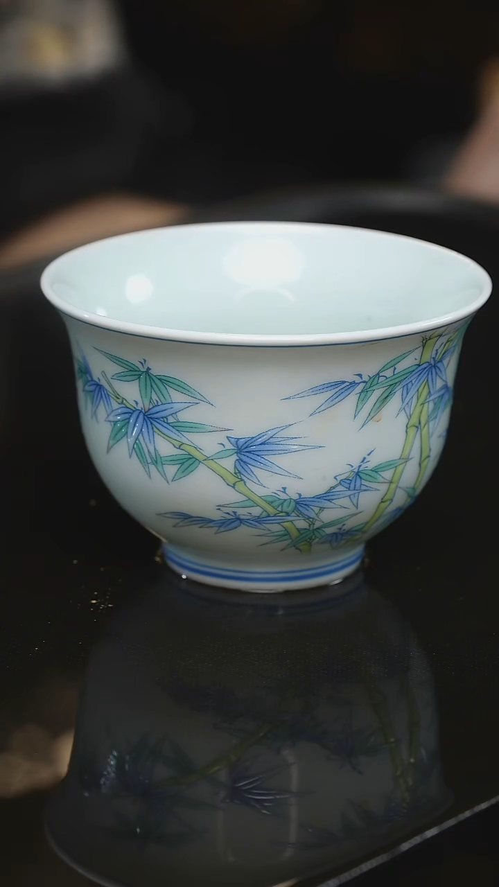 茶壶紫砂竹林压手杯，70cc