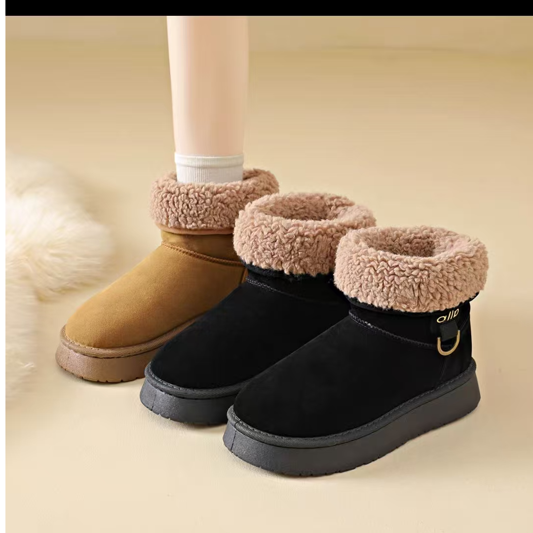 888皮毛一体加绒加厚底雪地靴女2025新款冬季保暖两穿东北大棉鞋