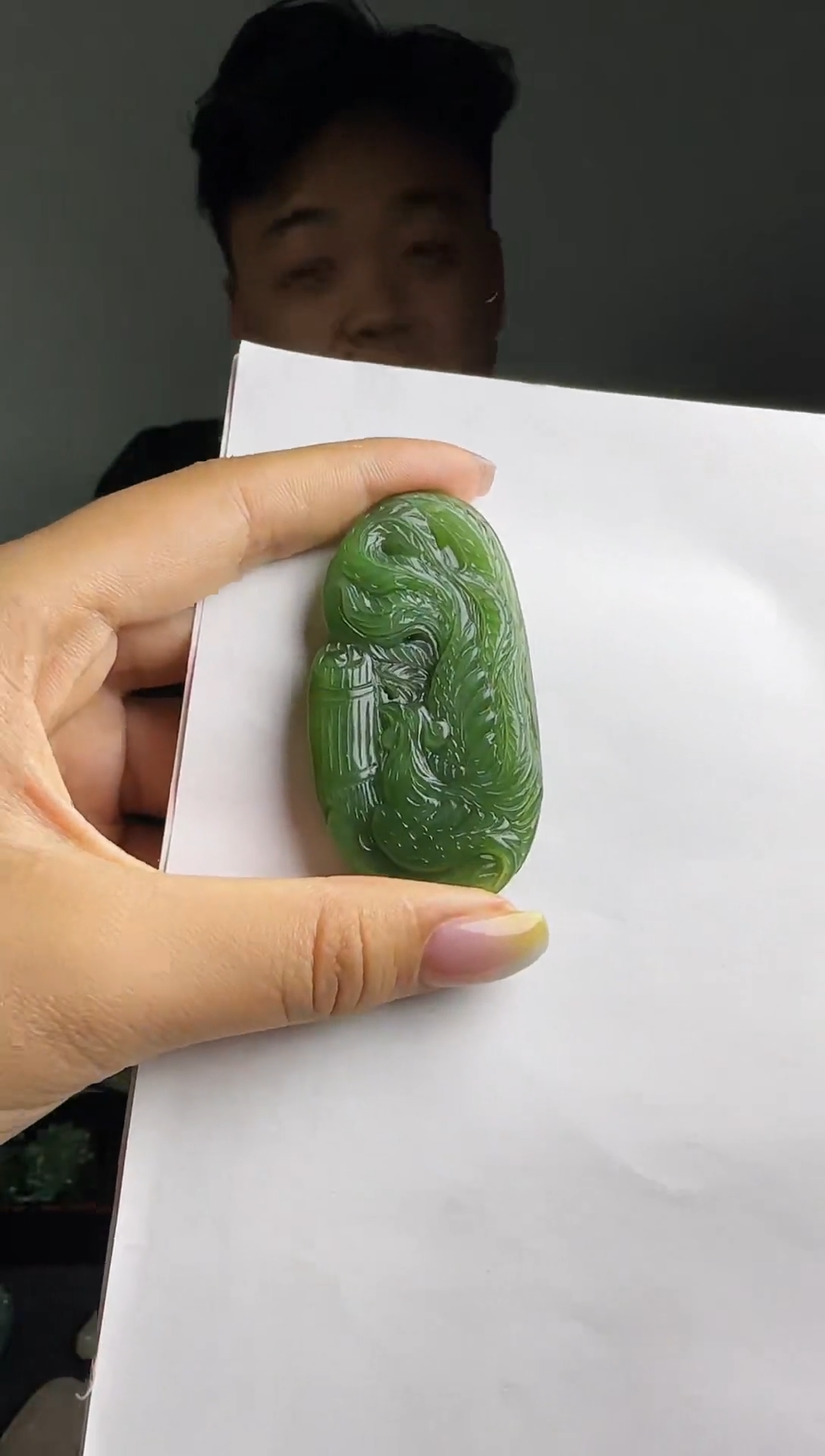 【闪购商品】和田玉吊坠(不含链)未镶嵌和田玉碧玉龙凤牌