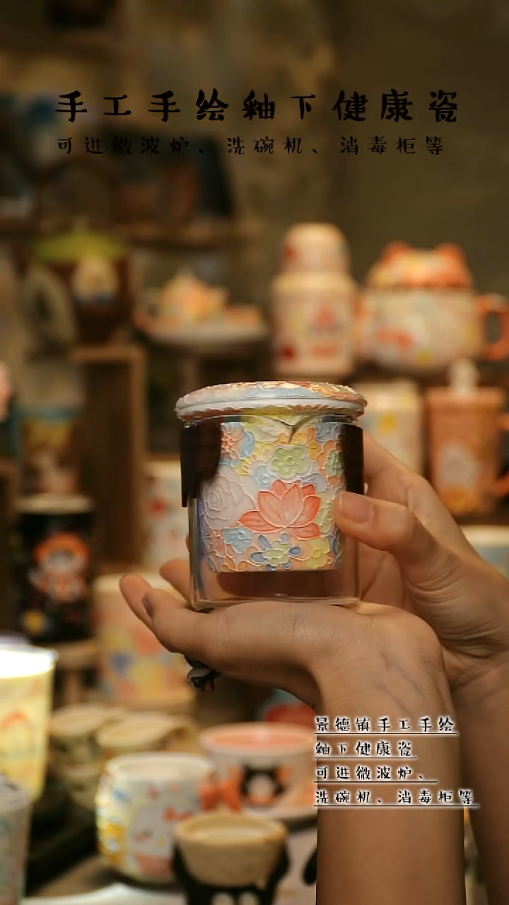 【闪购商品】杯陶瓷景德镇高温釉下彩&A534