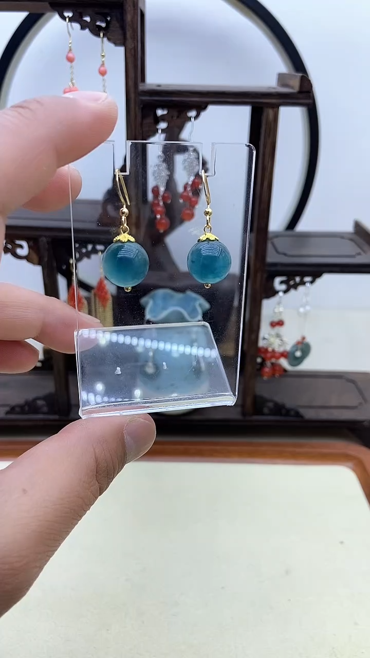 【闪购商品】翡翠耳饰14K金镶嵌38号