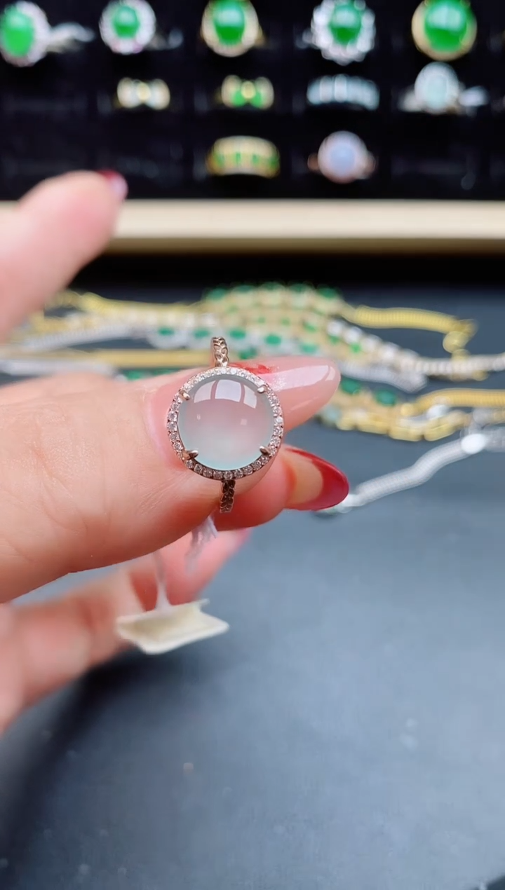 【闪购商品】翡翠戒指银S925镶嵌50850