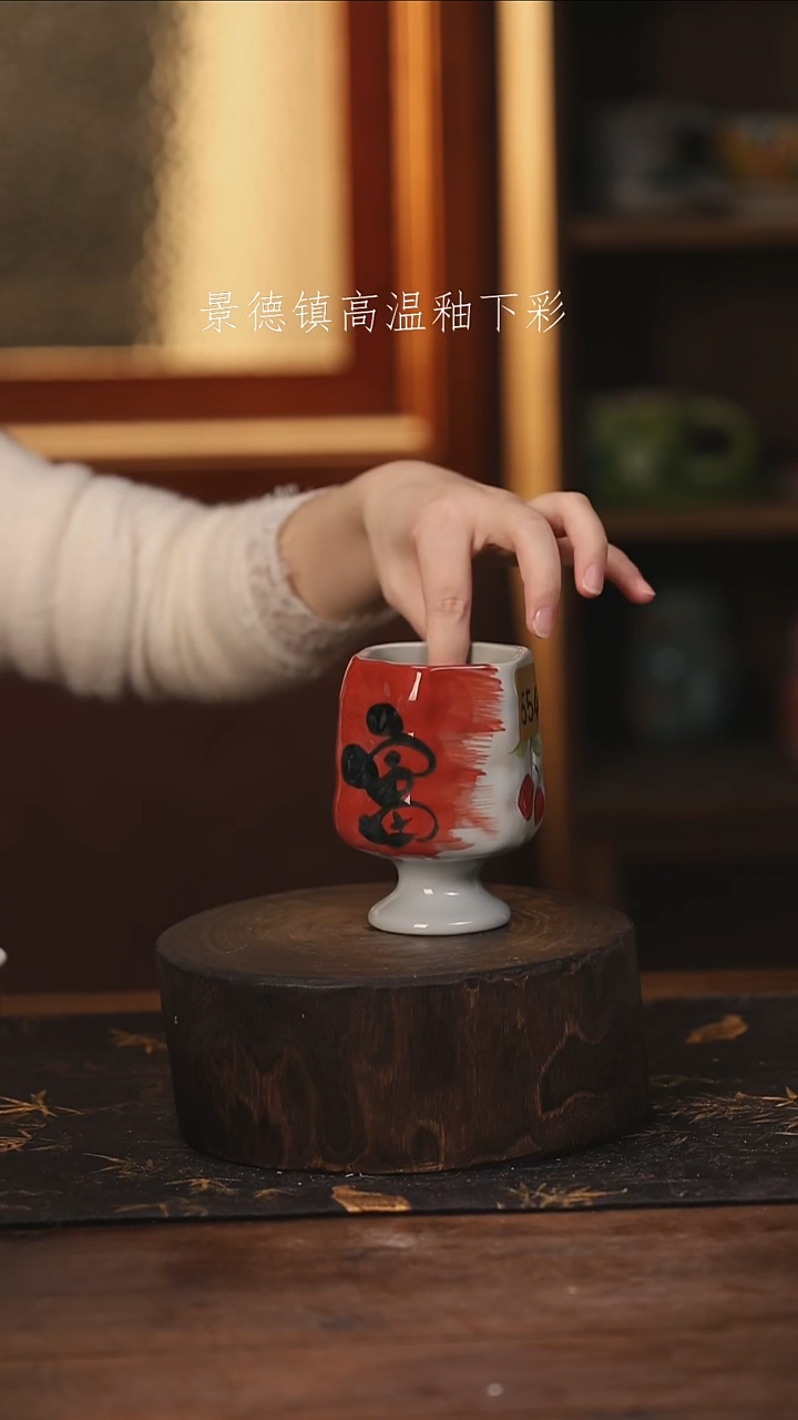陶瓷 景德镇高温釉下手绘陶瓷@L554@