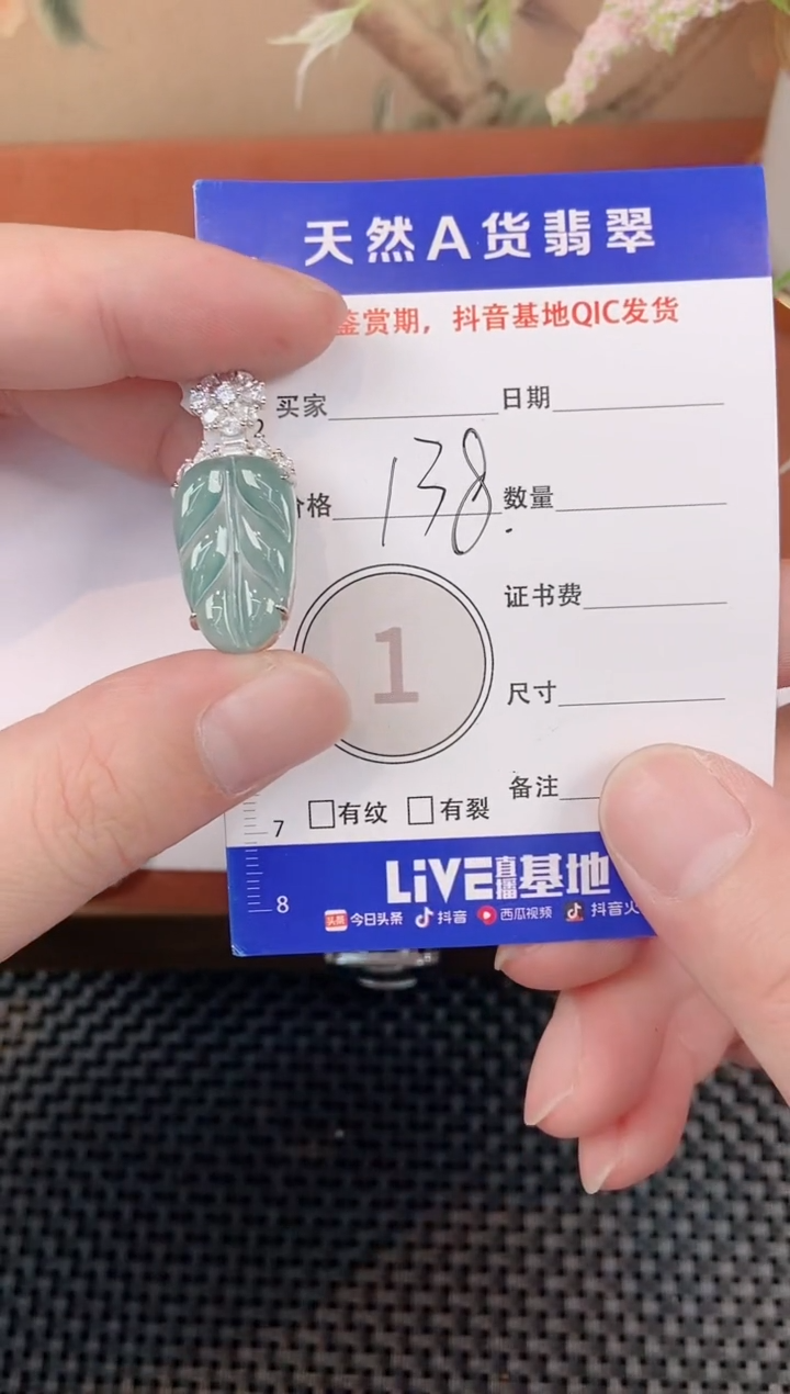 颈饰未镶嵌翡翠天然翡翠A货挂件