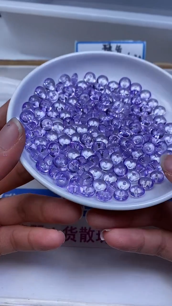 未镶嵌珠宝半成品水晶M738 维多利亚紫水晶8*4mm20个9.8元